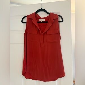 LOFT Women's Sleeveless Blouse in Rich Coral